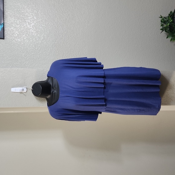 Free People Beach Blue Ruffled Mini Dress Coverup Size Medium - Picture 1 of 7